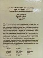 【数学洋書】GIAN-CARLO ROTA ON ANALYSIS AND PROBABILITY