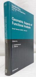 【数学洋書】　Geometric aspects of functional analysis : Israel seminar (GAFA) 1992-94（関数解析の幾何学的側面）