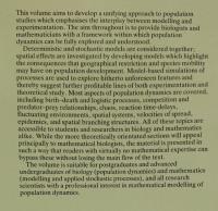 【数理生物学洋書】Modelling Biological Populations in Space and Time