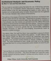 【経済学洋書】INSTITUTIONAL ANALYSIS AND ECONOMIC POLICY
