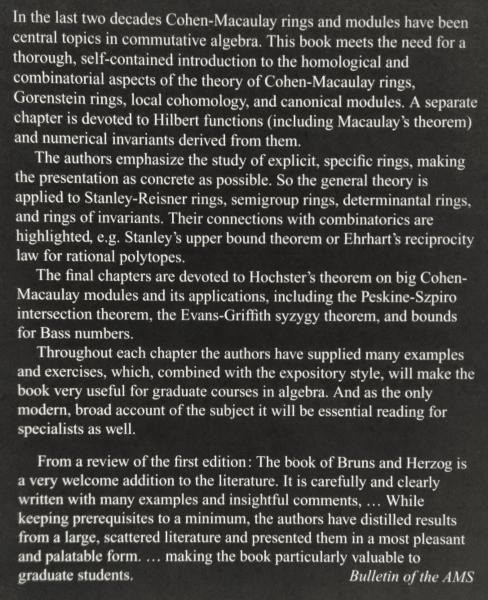 数学洋書】Cohen-Macaulay rings Revised Edition(Winfried