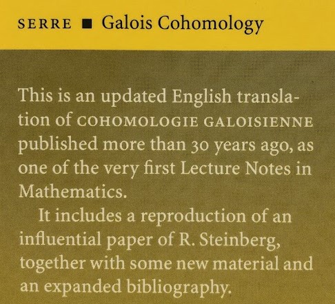 数学洋書】Galois Cohomology(Jean-Pierre Serre) / 古本、中古