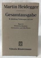 【哲学洋書】Martin Heidegger Gesamtausgabe　Band39