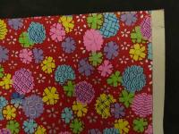 2  ６　千代紙　１２　花文様　赤　版元不明　木版彩色刷約４０×２７㎝　木版画　図版