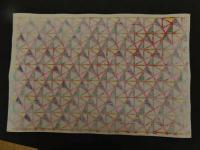 2  ６　江戸千代紙　三角形文様　２７　いせ辰版　約37.5×26㎝　木版画　図案