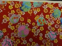 2  ６　江戸千代紙　２８　花々　いせ辰版　約37.5×26㎝　木版画　図案