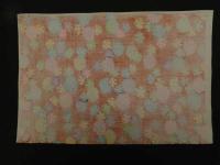 2  ６　千代紙　１６　②花文様　赤　　版元不明　木版彩色刷約４０×２７㎝　木版画　図版