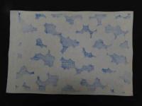 2  ６　江戸千代紙　２９　桜　青　いせ辰版　約37.5×26㎝　木版画　図案