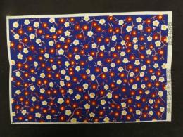 2  ６　江戸千代紙　３３　紅白梅？①　いせ辰版　約37.5×26㎝　木版画　図案