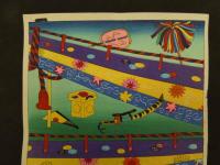 2  ６　千代紙　２　武具等　版元不明　木版彩色刷約４０×２７㎝　木版画　図版