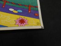 2  ６　千代紙　２　武具等　版元不明　木版彩色刷約４０×２７㎝　木版画　図版