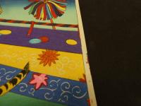 2  ６　千代紙　２　武具等　版元不明　木版彩色刷約４０×２７㎝　木版画　図版