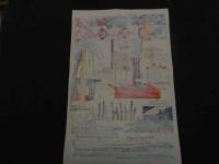 2  ６　千代紙　３　茶屋　版元不明　木版彩色刷約４０×２７㎝　木版画　図版