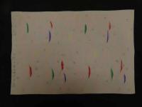 2  ６　江戸千代紙　２４　山と桜　いせ辰版　約37.5×26㎝　木版画　図案