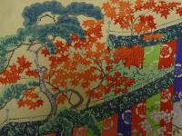 2  ６　千代紙　１１　桜紅葉　　版元不明　木版彩色刷約４０×２７㎝　木版画　図版