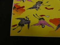 2  ６　江戸千代紙　２５　鶴　いせ辰版　約37.5×26㎝　木版画　図案