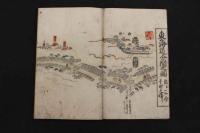 5　5　東海道分間絵図　菱川師宣画　元禄3年刊　木版墨刷　手彩色　5帖