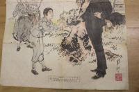 5　5　真作　尾形月耕画　教育報知第五十二号　付録　明治22年1月5日　木版淡色刷　約67×48㎝