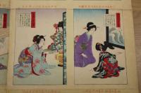 5　5　教草女礼寿語六　牧金之助　木版彩色刷　約72×49㎝(貼出部分除く)