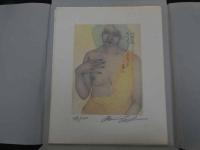 ６　5　真作　めにょじょのカオス　詩・新郷久　色彩銅板画・城景都　手彩色銅版画３葉　限定100部