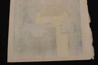 5　7　真作　畦地梅太郎　「山男二」　　直筆サイン入り　約45.5×34㎝　木版画