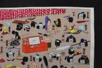 5　5　千代紙　芝居道具の図(仮題)　木版彩色刷　約26.5×39.5㎝