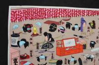 5　5　千代紙　芝居道具の図(仮題)　木版彩色刷　約26.5×39.5㎝