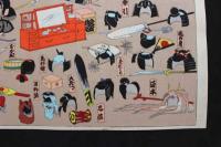 5　5　千代紙　芝居道具の図(仮題)　木版彩色刷　約26.5×39.5㎝
