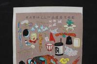 5　5　千代紙　新板芝居道具づくし　伊勢辰板　木版彩色刷　約39.5×26.5㎝