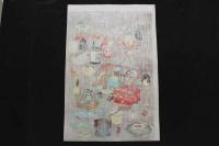 5　5　千代紙　新板芝居道具づくし　伊勢辰板　木版彩色刷　約39.5×26.5㎝