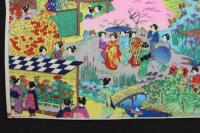 5　5　千代紙　庭園の図(仮題)　木版彩色刷　約26×39.5㎝