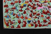 5　5　千代紙　お多福の図(仮題)　木版彩色刷　約26.5×39.5㎝