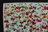 5　5　千代紙　お多福の図(仮題)　木版彩色刷　約26.5×39.5㎝