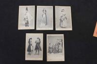 5　5　宝塚少女歌劇絵葉書(A)　沖津浪子　瀧川末子　音羽瀧子　秋田露子　春日花子　雪野富士子　高砂松子　5枚入　絵ハガキ　戦前