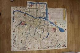 5　5　延寿御江戸絵図　安政7年再刻　出雲寺萬次郎他　木版彩色刷　約69×82㎝