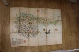 5　5　尾張明細図　全国之部　小田切春江　木版彩色刷　約70×97㎝