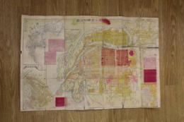 5　5　改良大阪明細全図　附堺奈良西京神戸兵庫市街図　鳥井正之助　明治20年　約48×72㎝