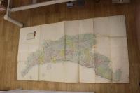 5　5　新潟県下越後国全図　帰山常吉編図　銅版彩色　約74×141㎝