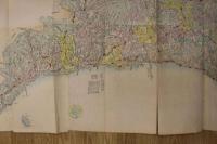 5　5　新潟県下越後国全図　帰山常吉編図　銅版彩色　約74×141㎝