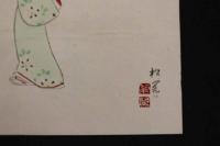 5 3　木版包紙　木島神社と美人(仮題)　上村松園画　鳩居堂　木版画　引札