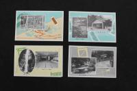 5 3　洛西　愛宕名所絵端書　清瀧ますや　4枚　タトウ付　戦前　古写真　古文書