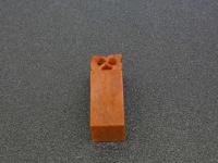 5　5　印材　青田石　紅青田　花の彫　13×15×35㎜