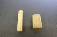 5　5　印材　青田石　艾葉　15×15×85㎜　28×28×53㎜　彫りあり