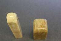 5　5　印材　青田石　艾葉　15×15×85㎜　28×28×53㎜　彫りあり