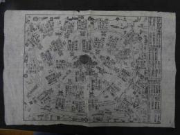 ６　5　江戸御見附略図　江戸末期頃刊　木版墨刷　約31×45㎝　折り目、シワがございます。