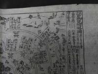 ６　5　江戸御見附略図　江戸末期頃刊　木版墨刷　約31×45㎝　折り目、シワがございます。