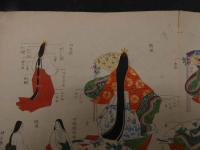 ６　5　女房装束着用図　木版彩色刷　約26×36.5㎝　木版画　図鑑