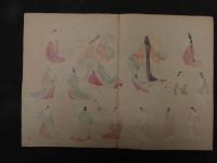 ６　5　女房装束着用図　木版彩色刷　約26×36.5㎝　木版画　図鑑