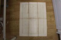 5　5　引札　略暦　大正4年　木炭　陶器　荒物　京都府乙訓郡向日町　槙村商店　石版2色刷　約76.5×58.5㎝