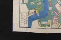 5　2  安政新鐫　根岸谷中辺絵図　景山致恭　尾張屋清七　安政3年新刻　木版彩色刷　袋付